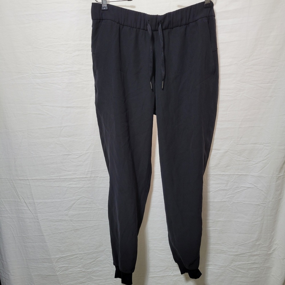 Lululemon Stretch High Rise Jogger Pants Black Drawstring 30 X‎ 27.5" Inseam
